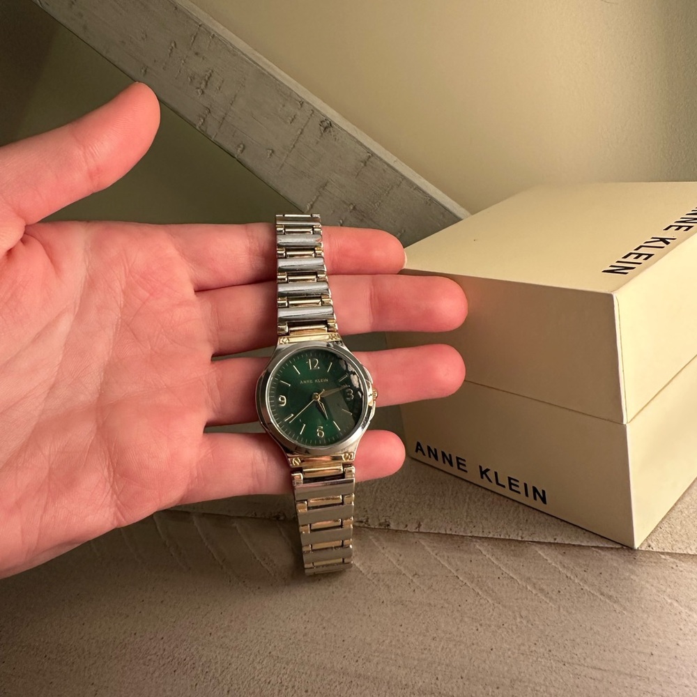 Anne Klein Women's Watch Two-Tone Watch Green Dial